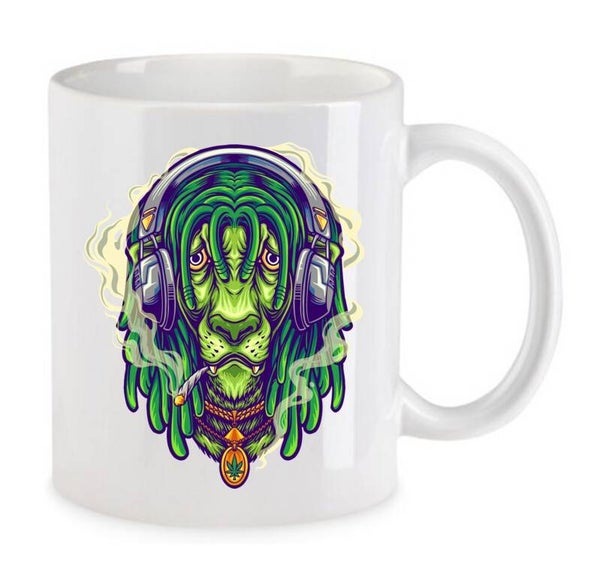Tasse Weed Cannabis Psychodelic Weiß mit Druck (Siehe Foto) TFBW4