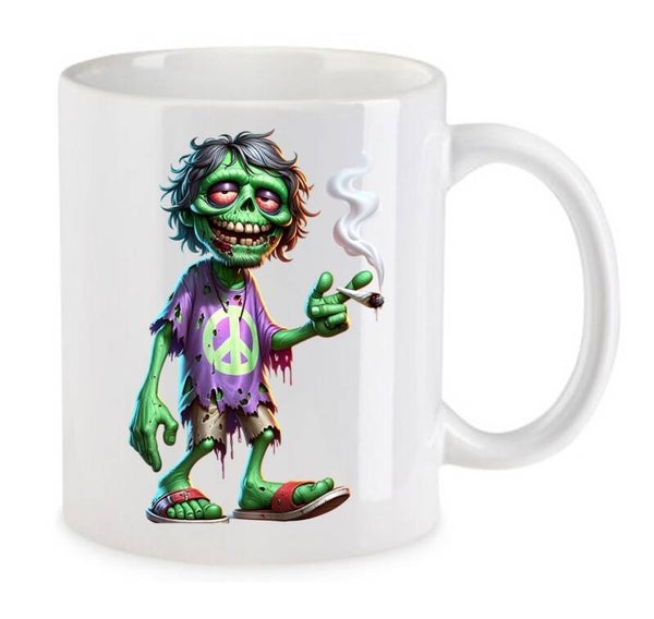 Tasse Weed Cannabis Psychodelic Weiß mit Druck (Siehe Foto) TFBW404