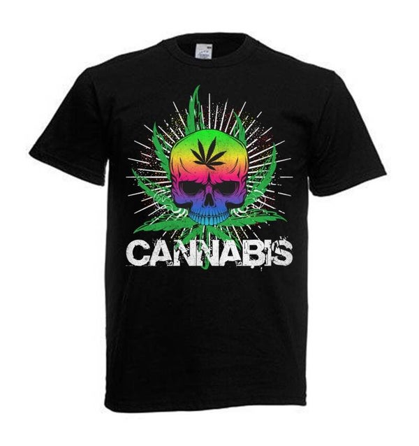 Tshirt Unisex mit Coolen Druck Weed Ganja Hanf Cannabis Psychedelic (Größe & Farbe auswählen) TSFBW41