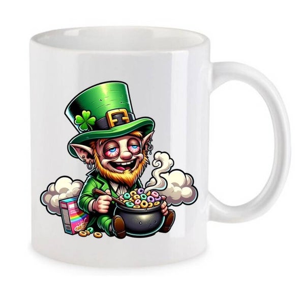 Tasse Weed Cannabis Psychodelic Weiß mit Druck (Siehe Foto) TFBW413