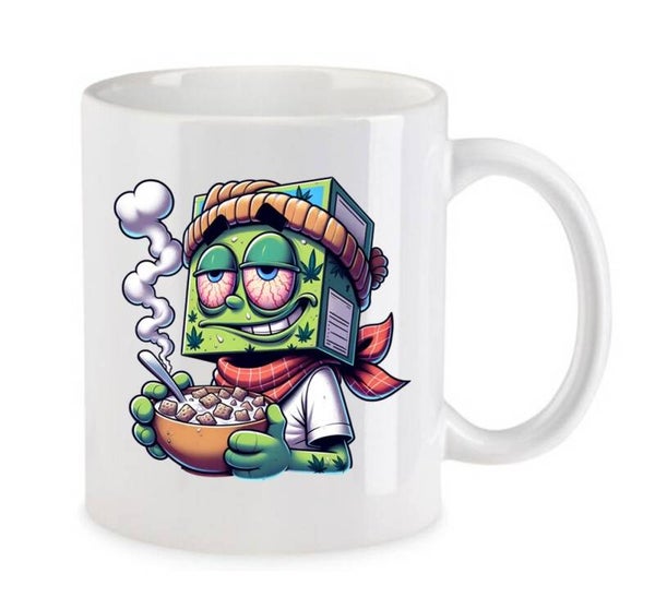 Tasse Weed Cannabis Psychodelic Weiß mit Druck (Siehe Foto) TFBW417