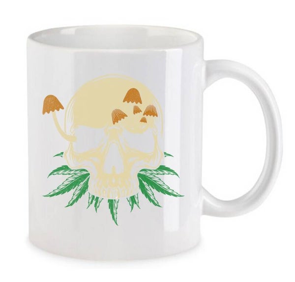 Tasse Weed Cannabis Psychodelic Weiß mit Druck (Siehe Foto) TFBW42