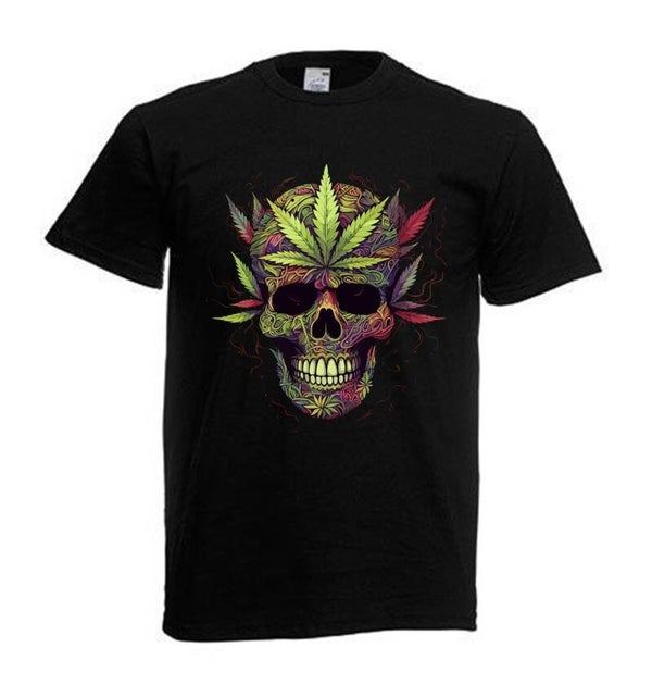 Tshirt Unisex mit Coolen Druck Weed Ganja Hanf Cannabis Psychedelic (Größe & Farbe auswählen) TSFBW426