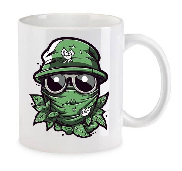 Tasse Weed Cannabis Psychodelic Weiß mit Druck (Siehe Foto) TFBW427