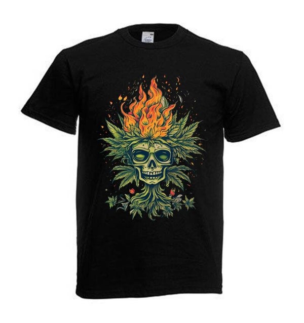 Tshirt Unisex mit Coolen Druck Weed Ganja Hanf Cannabis Psychedelic (Größe & Farbe auswählen) TSFBW428