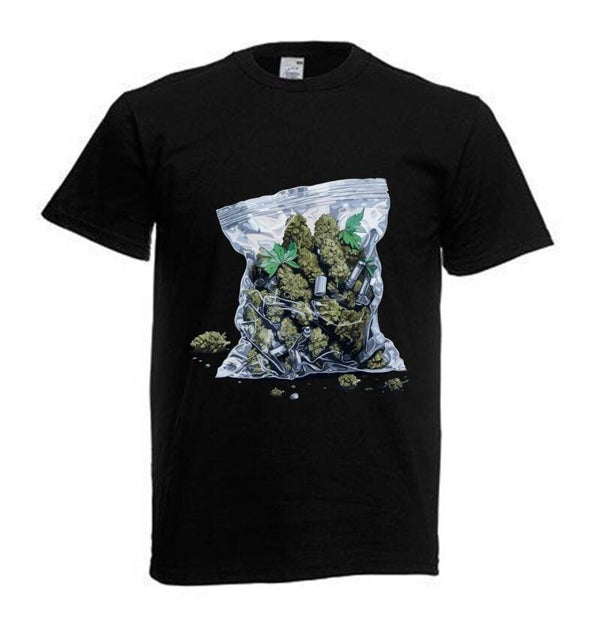 Tshirt Unisex mit Coolen Druck Weed Ganja Hanf Cannabis Psychedelic (Größe & Farbe auswählen) TSFBW429