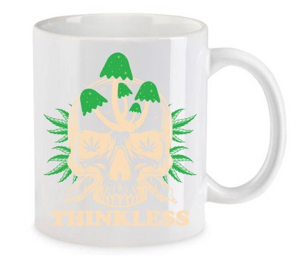 Tasse Weed Cannabis Psychodelic Weiß mit Druck (Siehe Foto) TFBW43