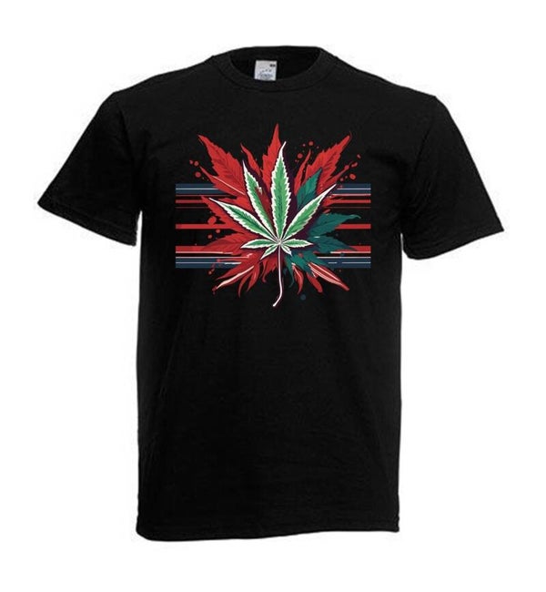 Tshirt Unisex mit Coolen Druck Weed Ganja Hanf Cannabis Psychedelic (Größe & Farbe auswählen) TSFBW430