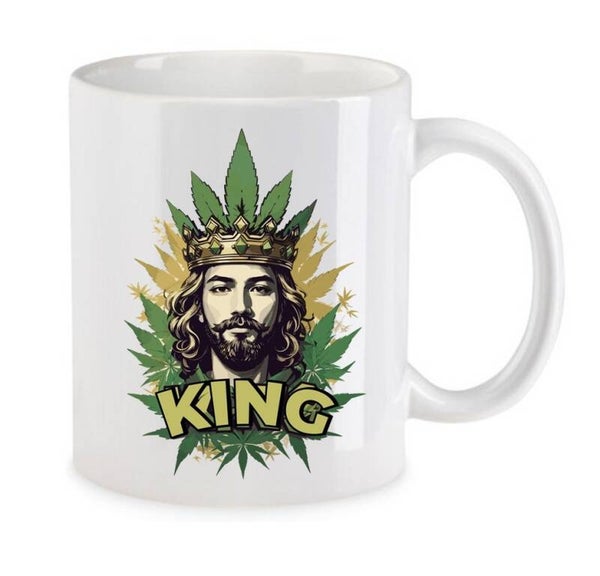Tasse Weed Cannabis Psychodelic Weiß mit Druck (Siehe Foto) TFBW431