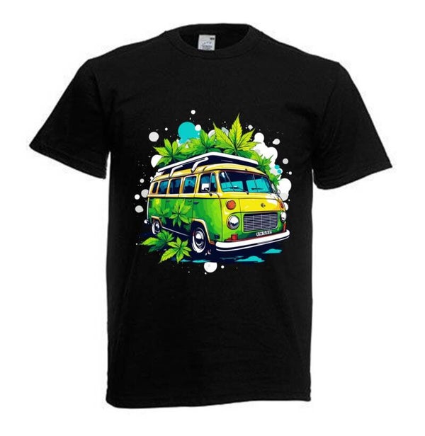 Tshirt Unisex mit Coolen Druck Weed Ganja Hanf Cannabis Psychedelic (Größe & Farbe auswählen) TSFBW433