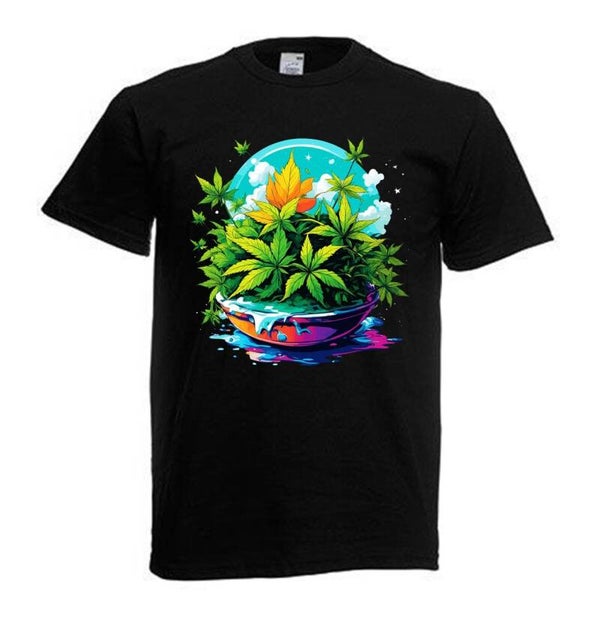 Tshirt Unisex mit Coolen Druck Weed Ganja Hanf Cannabis Psychedelic (Größe & Farbe auswählen) TSFBW437