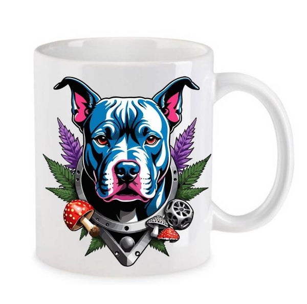 Tasse Weed Cannabis Psychodelic Weiß mit Druck (Siehe Foto) TFBW438