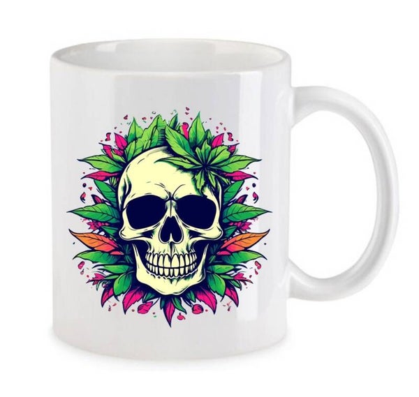 Tasse Weed Cannabis Psychodelic Weiß mit Druck (Siehe Foto) TFBW439