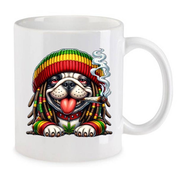 Tasse Weed Cannabis Psychodelic Weiß mit Druck (Siehe Foto) TFBW44