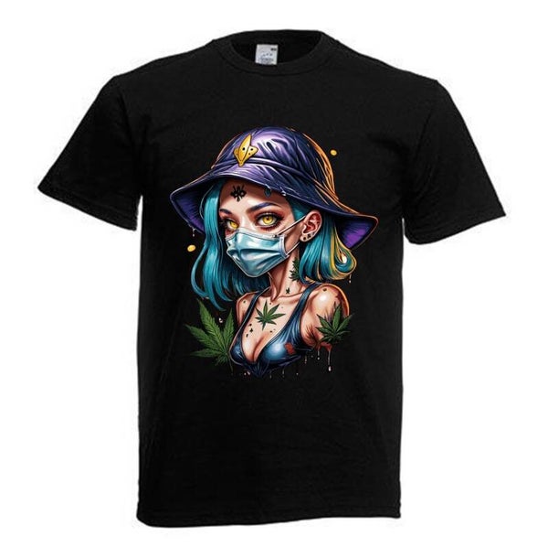 Tshirt Unisex mit Coolen Druck Weed Ganja Hanf Cannabis Psychedelic (Größe & Farbe auswählen) TSFBW440