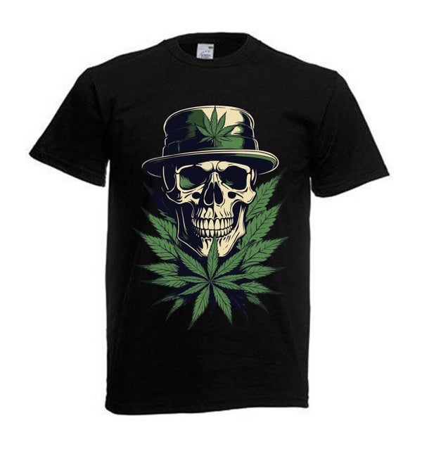 Tshirt Unisex mit Coolen Druck Weed Ganja Hanf Cannabis Psychedelic (Größe & Farbe auswählen) TSFBW441