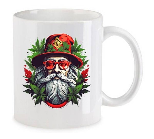Tasse Weed Cannabis Psychodelic Weiß mit Druck (Siehe Foto) TFBW444