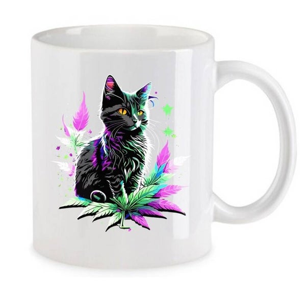 Tasse Weed Cannabis Psychodelic Weiß mit Druck (Siehe Foto) TFBW445