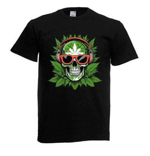 Tshirt Unisex mit Coolen Druck Weed Ganja Hanf Cannabis Psychedelic (Größe & Farbe auswählen) TSFBW446