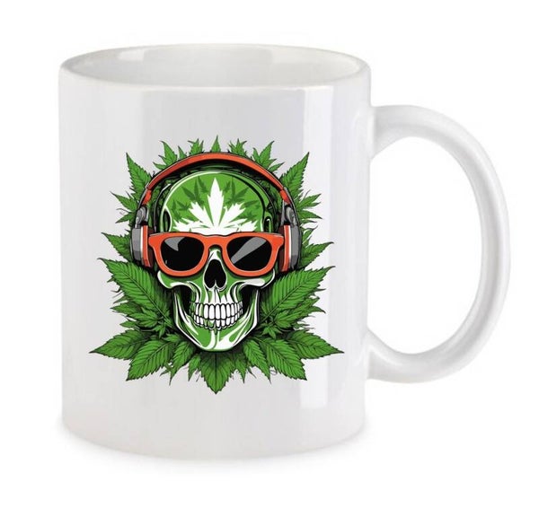 Tasse Weed Cannabis Psychodelic Weiß mit Druck (Siehe Foto) TFBW446