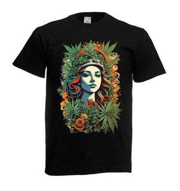 Tshirt Unisex mit Coolen Druck Weed Ganja Hanf Cannabis Psychedelic (Größe & Farbe auswählen) TSFBW447