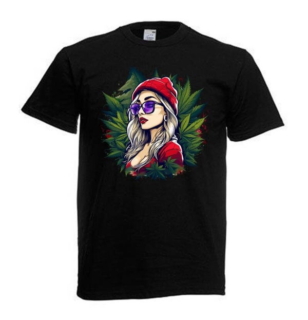 Tshirt Unisex mit Coolen Druck Weed Ganja Hanf Cannabis Psychedelic (Größe & Farbe auswählen) TSFBW448