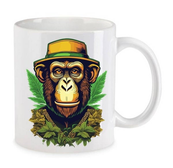 Tasse Weed Cannabis Psychodelic Weiß mit Druck (Siehe Foto) TFBW450