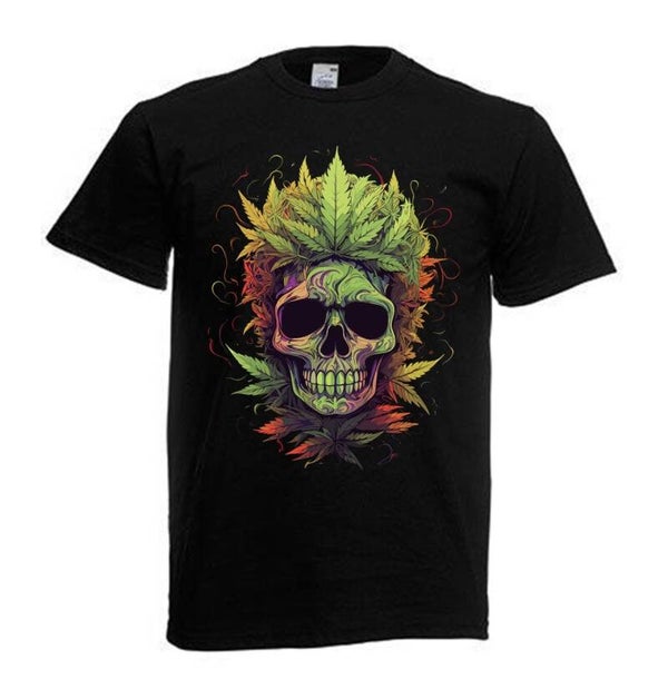 Tshirt Unisex mit Coolen Druck Weed Ganja Hanf Cannabis Psychedelic (Größe & Farbe auswählen) TSFBW451