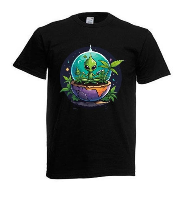 Tshirt Unisex mit Coolen Druck Weed Ganja Hanf Cannabis Psychedelic (Größe & Farbe auswählen) TSFBW452