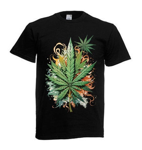 Tshirt Unisex mit Coolen Druck Weed Ganja Hanf Cannabis Psychedelic (Größe & Farbe auswählen) TSFBW453