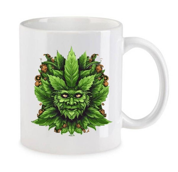 Tasse Weed Cannabis Psychodelic Weiß mit Druck (Siehe Foto) TFBW455