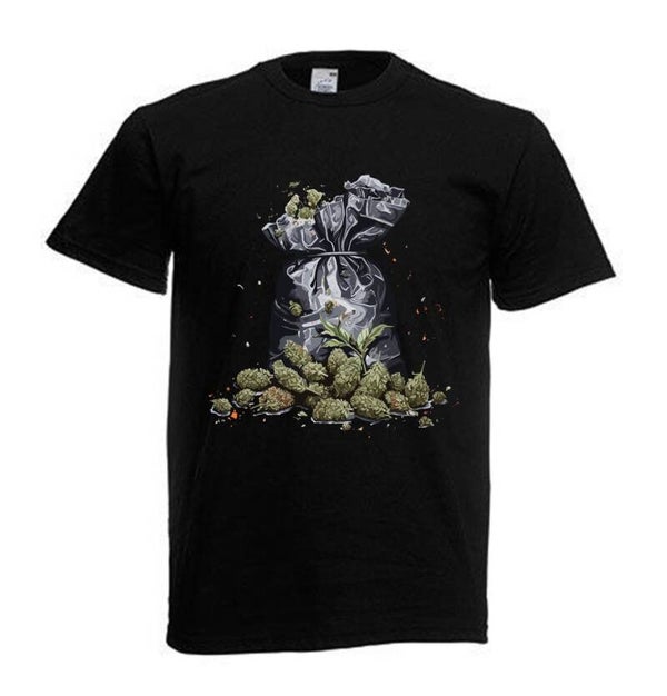 Tshirt Unisex mit Coolen Druck Weed Ganja Hanf Cannabis Psychedelic (Größe & Farbe auswählen) TSFBW457