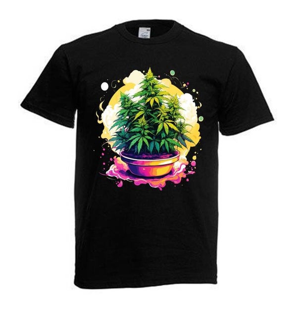 Tshirt Unisex mit Coolen Druck Weed Ganja Hanf Cannabis Psychedelic (Größe & Farbe auswählen) TSFBW458