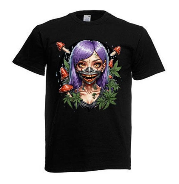 Tshirt Unisex mit Coolen Druck Weed Ganja Hanf Cannabis Psychedelic (Größe & Farbe auswählen) TSFBW459