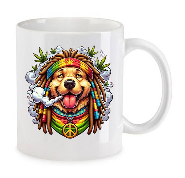 Tasse Weed Cannabis Psychodelic Weiß mit Druck (Siehe Foto) TFBW46