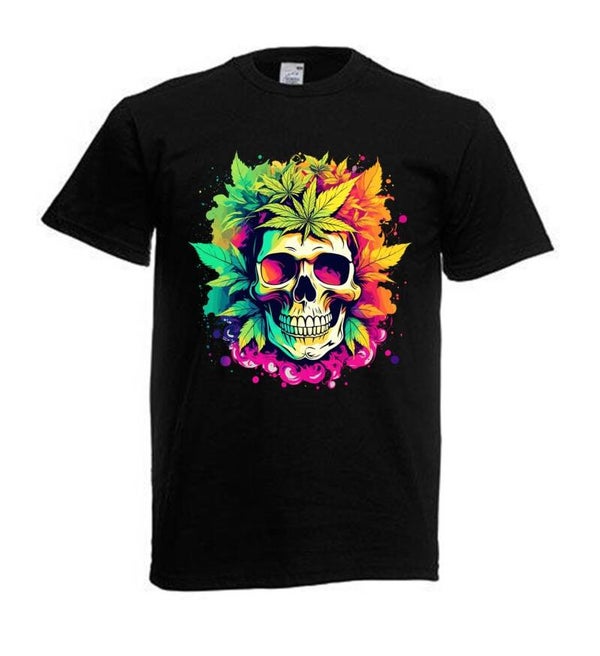 Tshirt Unisex mit Coolen Druck Weed Ganja Hanf Cannabis Psychedelic (Größe & Farbe auswählen) TSFBW460