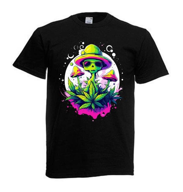 Tshirt Unisex mit Coolen Druck Weed Ganja Hanf Cannabis Psychedelic (Größe & Farbe auswählen) TSFBW461