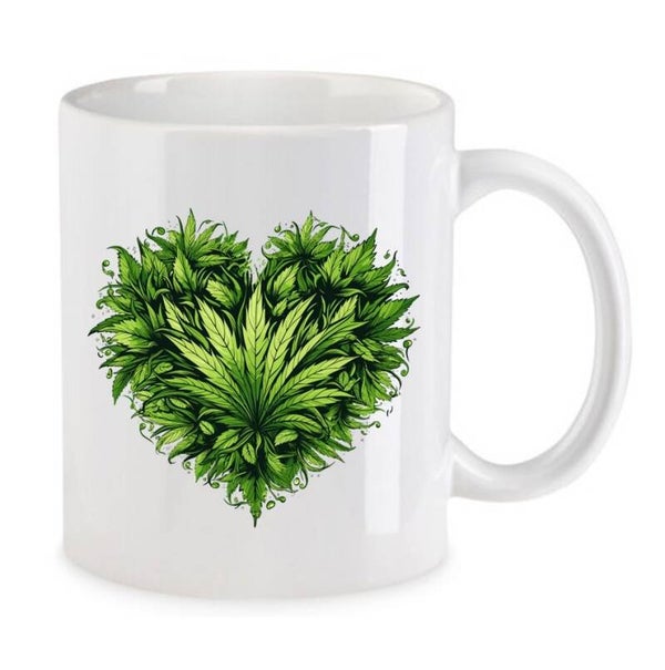 Tasse Weed Cannabis Psychodelic Weiß mit Druck (Siehe Foto) TFBW463