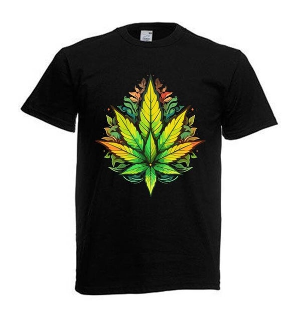 Tshirt Unisex mit Coolen Druck Weed Ganja Hanf Cannabis Psychedelic (Größe & Farbe auswählen) TSFBW465