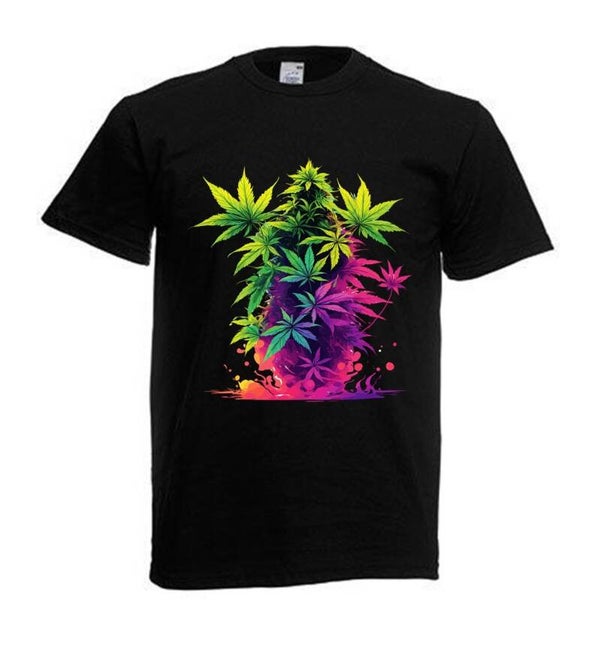 Tshirt Unisex mit Coolen Druck Weed Ganja Hanf Cannabis Psychedelic (Größe & Farbe auswählen) TSFBW466