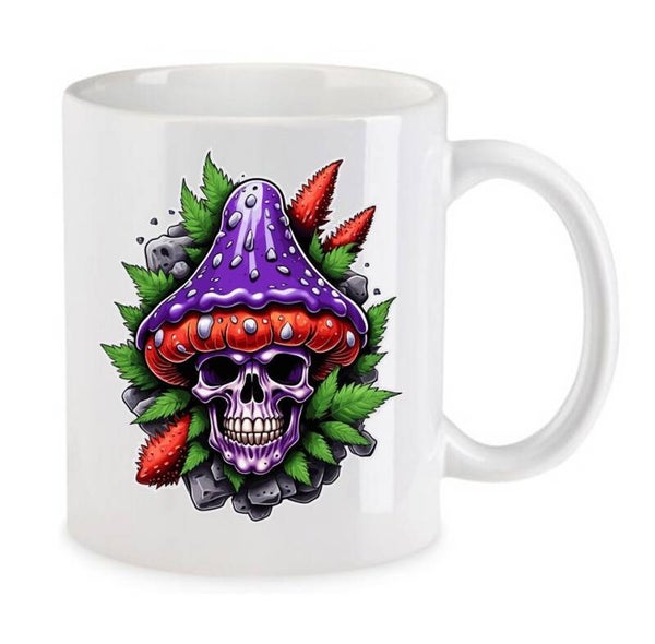 Tasse Weed Cannabis Psychodelic Weiß mit Druck (Siehe Foto) TFBW467