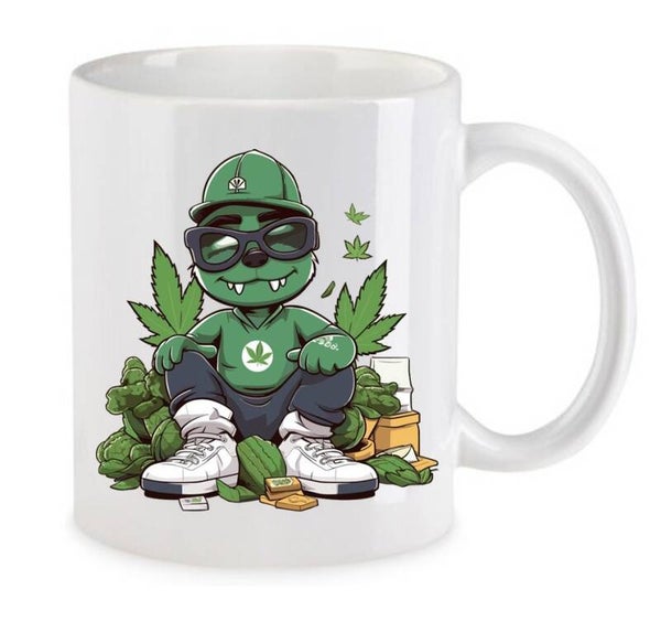 Tasse Weed Cannabis Psychodelic Weiß mit Druck (Siehe Foto) TFBW468