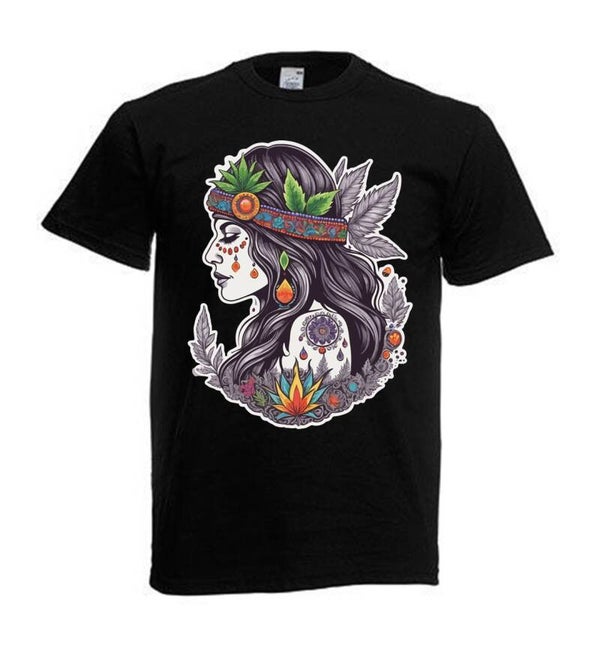 Tshirt Unisex mit Coolen Druck Weed Ganja Hanf Cannabis Psychedelic (Größe & Farbe auswählen) TSFBW469