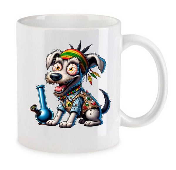 Tasse Weed Cannabis Psychodelic Weiß mit Druck (Siehe Foto) TFBW47