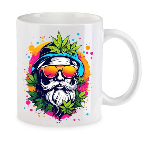 Tasse Weed Cannabis Psychodelic Weiß mit Druck (Siehe Foto) TFBW470