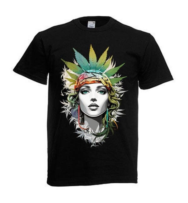 Tshirt Unisex mit Coolen Druck Weed Ganja Hanf Cannabis Psychedelic (Größe & Farbe auswählen) TSFBW471