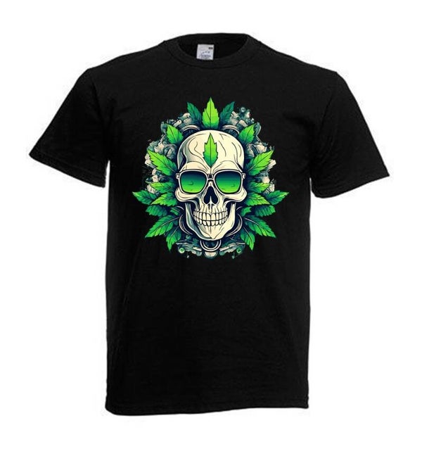 Tshirt Unisex mit Coolen Druck Weed Ganja Hanf Cannabis Psychedelic (Größe & Farbe auswählen) TSFBW474