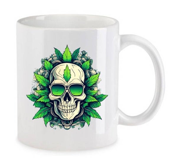Tasse Weed Cannabis Psychodelic Weiß mit Druck (Siehe Foto) TFBW474