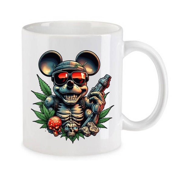 Tasse Weed Cannabis Psychodelic Weiß mit Druck (Siehe Foto) TFBW475