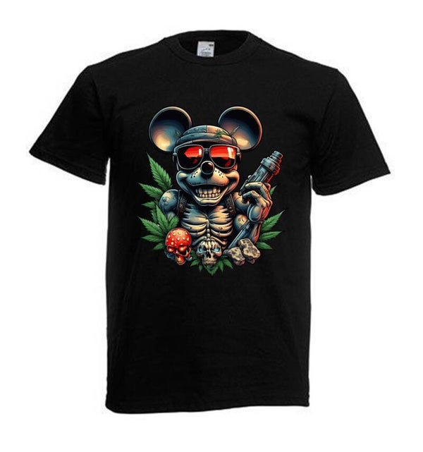 Tshirt Unisex mit Coolen Druck Weed Ganja Hanf Cannabis Psychedelic (Größe & Farbe auswählen) TSFBW475